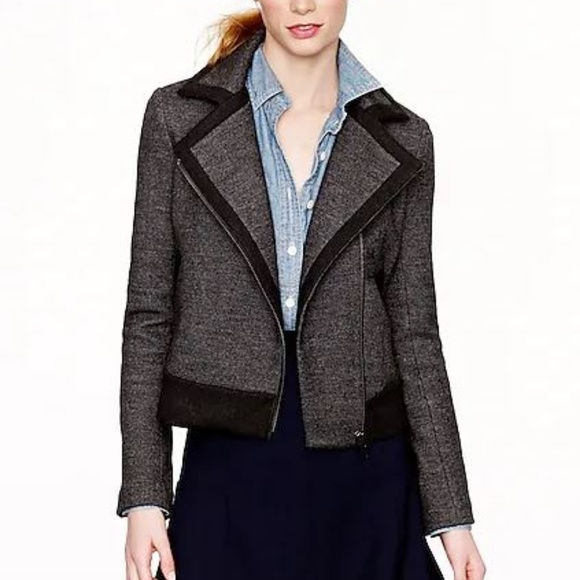 J. Crew Jackets & Blazers - J. Crew Stretch Wool Motorcycle Jacket Charcoal 0